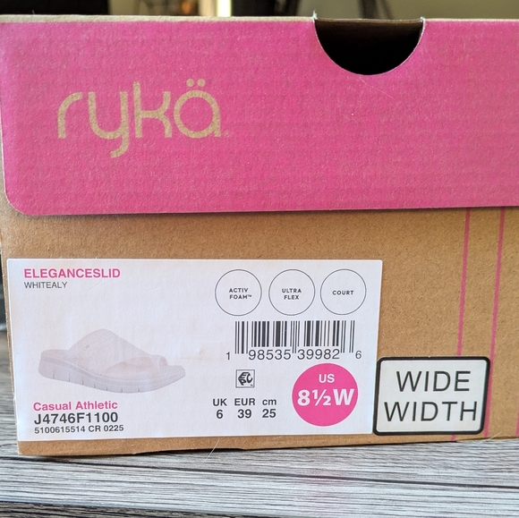 Ryka Women's White Slide Sandals - Picture 3 of 8